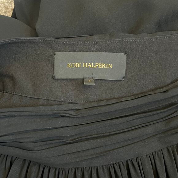 Kobi Halperin Black Wide Leg Pants Pleated Silk size 6 - Picture 8 of 9